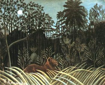亨利 盧梭 Jungle with Lion 亨利 盧梭 Jungle with Lion